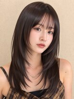 ロティー 天神(loty)&nbsp;レイヤー 顔周りカット 前髪 グレージュ 透明感カラー 20代30代