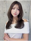 【佐京】小顔レイヤーカット　ミルクティーブラウン