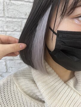 プライズ 池袋店(prize) ブラック×シルバーグレーイヤリングシールエクステ池袋9057