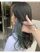 リルーム(re-room)&nbsp;インナーカラー　ブルー＆グリーン