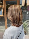 ハイライトベージュ&レイヤーカット