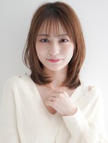 こなれミディくびれヘアミルクチョコレートデジタルパーマ