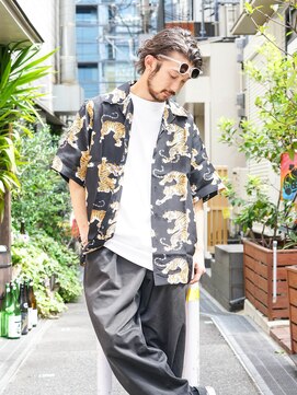 クラスコウベ 三宮店(Krass kobe) 波巻き耳掛けオールバック【上野　竜司】