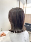 外ハネ/イメチェン/似合わせカット/フルバング/アッシュブラウン
