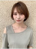 ブリーチなしミルクティーベージュ×ショートボブ/ボブ[仙台