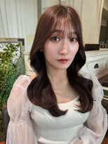 オルチャンヘアワンホンヘアくびれ艶髪ふんわりカールミディ
