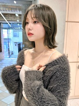 グロー オオミヤ アネックス 大宮(GLROW OMIYA ANNEX) メルティカラー×顔周りボブ縮毛矯正レイヤーカット[大宮]
