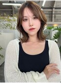 黒髪ボブルフネビージュ小顔ワンレン