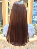 ベージュカラー　艶髪ストレート　髪質改善　ダメージレスカラー
