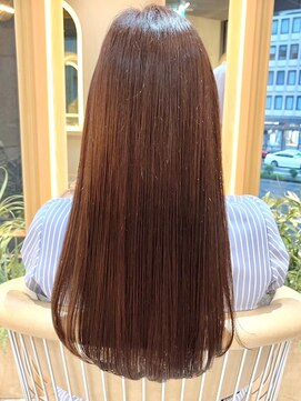 ダブルバイグリッター(W by GRITTERs) ベージュカラー 艶髪ストレート 髪質改善 ダメージレスカラー