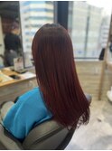 髪質改善×ワインレッド×東芽生