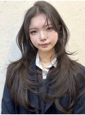 韓国風/レイヤー/小顔/前髪カット/髪質改善/グレージュ/透明感