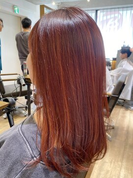 ヘアリゾート粋 新宿三丁目本店 《前地 麻衣》 艶感セミロング/オレンジブラウン