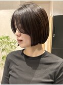【mimura】黒髪ボブ　ミニボブ　前髪なし　草加　谷塚