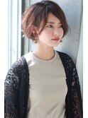 大人アンニュイカールショート×モーブカラー
