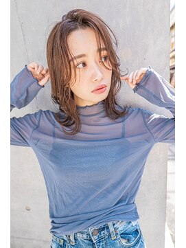 クラン(clan) 外ハネボブセクションカラーグラデーションカラーペールベージュ