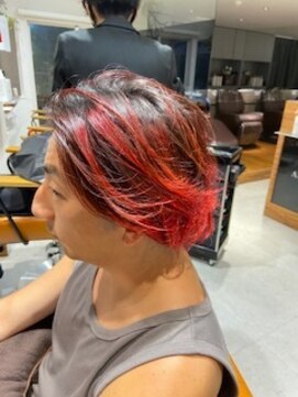 エール(Aile) グラデーション　フェイスフレミング　レッドオレンジ