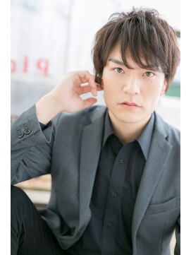 ミック 日暮里店(miq) デキる男のスモーキーグレージュアンニュイヘアb1