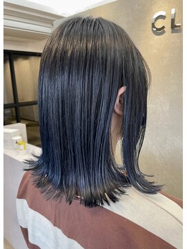 クラネ(CLANE.) グラデーションカラー、ブルーグレージュ、イルミナ、外ハネボブ