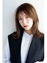 ベルフロック(belfloc)&nbsp;小顔クラゲヘアー。黒髪ココアベージュでオリーブグレー。