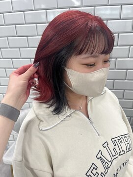 ネウィ 所沢(newi) Cherryred×Black インナーカラー