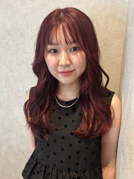 コト 福井大和田店(coto) 福井　大和田　レイヤーカット　ワインレッドカラー　暖色カラー