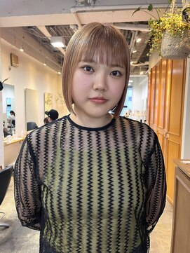 グリーン 渋谷(green) 黒髪/グレーベージュ/ボブ/レイヤー/前髪カット/髪質改善