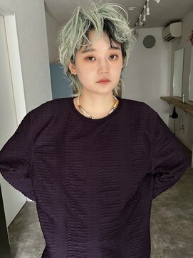 ソイ コンク 下北沢(soi conc) ペールグリーン/カーリーヘア/デザインカラー__下北沢