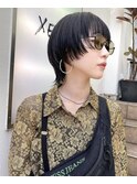 ウルフカット×ショート×ダークグレー（表参道）