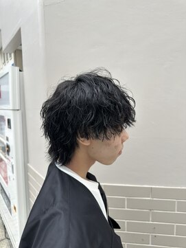 アレアル 広島並木通り店(ALEAR) メンズウルフ/波巻きパーマ/マッシュウルフ