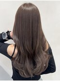 チョコレートブラウン/ミルクティーベージュ/ブリーチなし/前髪