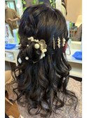 ゆるふわハーフアップお団子【横浜/ヘアセット/ヘアメイク】