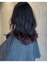 ロッカヘアエジェ(ROCCA hair eje.)&nbsp;暗髪ブラック×ボルドーレッドレイヤーダークアッシュ
