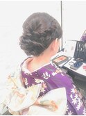 つるんと編み込みアップ