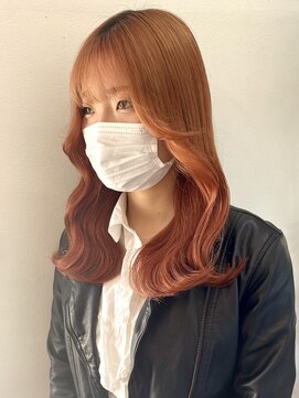 サクラ オモテサンドウ(SAKURA) ブリーチ1回で綺麗になるオレンジカラー 表参道美容室