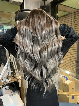 ラフ(LAFF) #バレイヤージュ#グレージュカラー#ボブウルフ#ココアベージュ