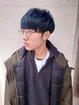 シザーズ(scissors) くすみ系アッシュネイビーメンズカラー