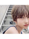 大人かわいい前髪セシルカットココアブラウンフリンジウェーブ