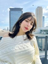 バランス 天王寺店(Balance)&nbsp;艶が決め手暗髪韓国風外ハネセミディシースルーバング姫カット