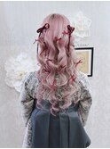 卒業式 袴着付け ハーフツイン×ベロアリボン×紐リボン