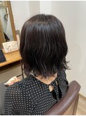 ダークピンク×ゆるふわパーマ