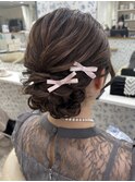シニヨン／結婚式／お呼ばれヘア／二次会へア／ミディアム