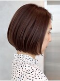 表参道切りっぱなしボブミディアムボブグレージュカラー40代50代