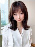 イメチェン美髪外ハネボブミディアムストレート寒色系カラー