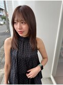 アッシュブラウン/レイヤーカット/ブリーチなしダブルカラー