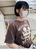 黒髪 ミニボブ ぱっつん 髪質改善 前髪カット 10代20代
