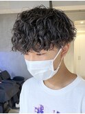 調布波巻きパーマツイストスパイラルパーマセンターパートウルフ
