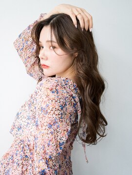 ネイビー 博多(NAVY) 博多/髪質改善/グレージュカラー☆大人韓国風波巻きロング