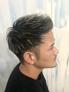 アップ(A+hair) ハイトーンカラー毛先カラー束感カットホワイトメッシュメッシュ