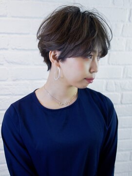 デイジー インデックスヘア 大島店(DAISY index hair) 耳かけ 毛先パーマ イメチェン フォギーベージュ 小顔ショート